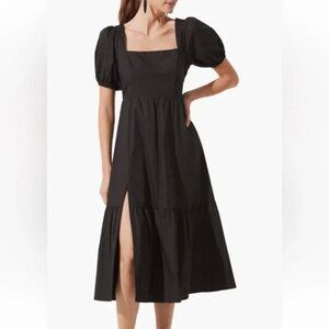 ASTR The Label Puff Sleeve Dress in Black, Size Small